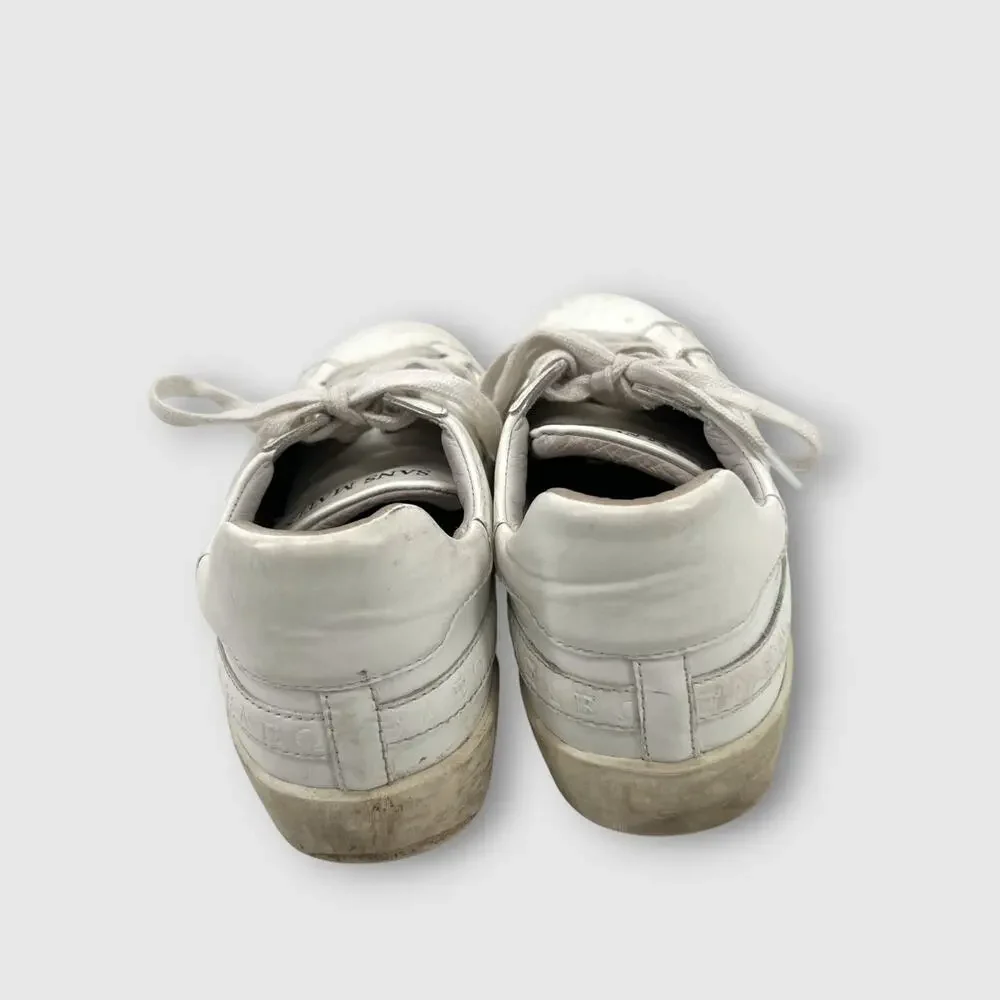 Sans Matin White Leather Low Top Sneakers Size EU 38